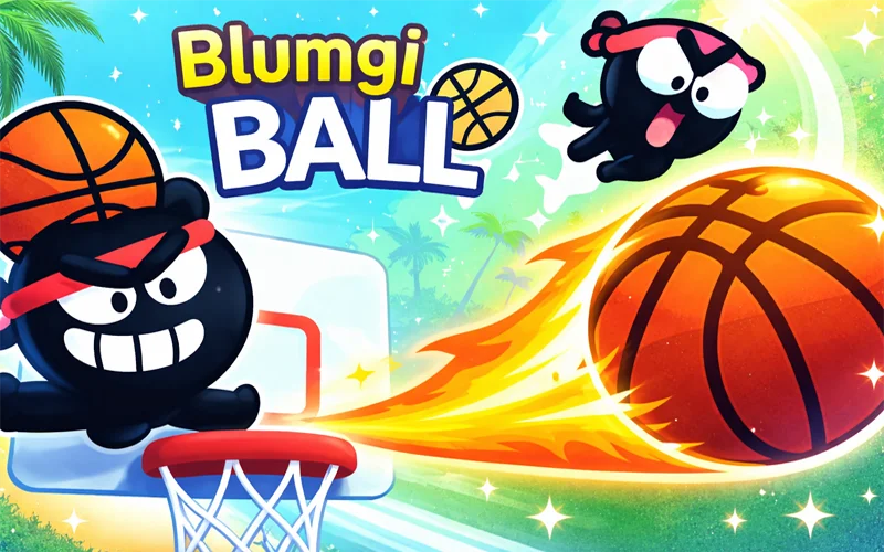 Blumgi Ball stage showing slingshot aim and teleport puzzle path