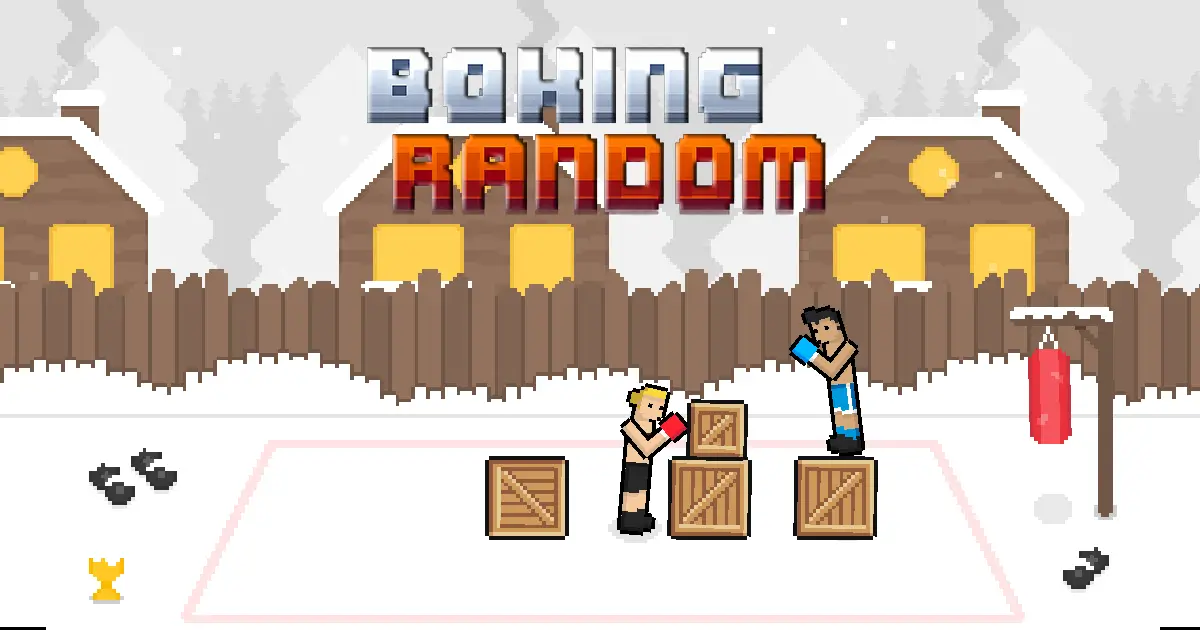 Boxing Random 2-player local match on a trampoline stage