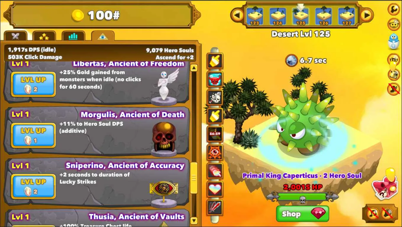 Clicker Heroes late progression and multiplier stacking