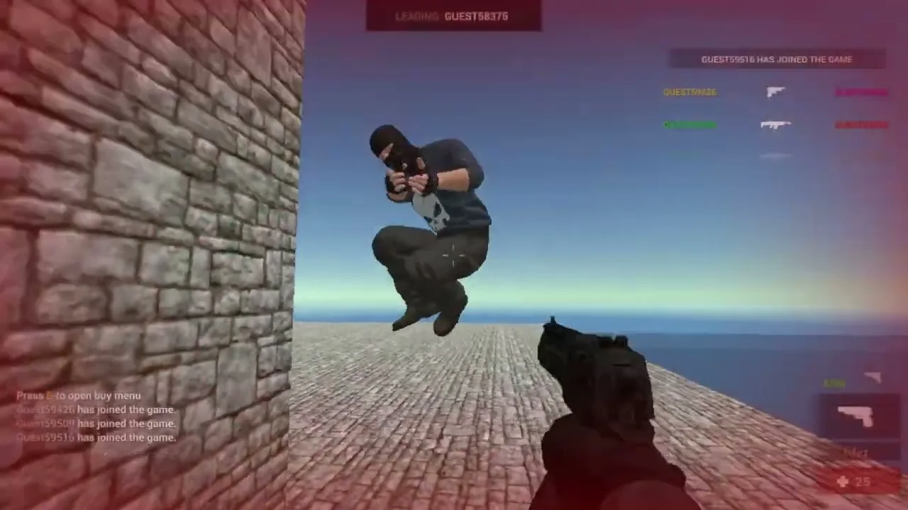 Combat Online player engaging enemies in an urban arena