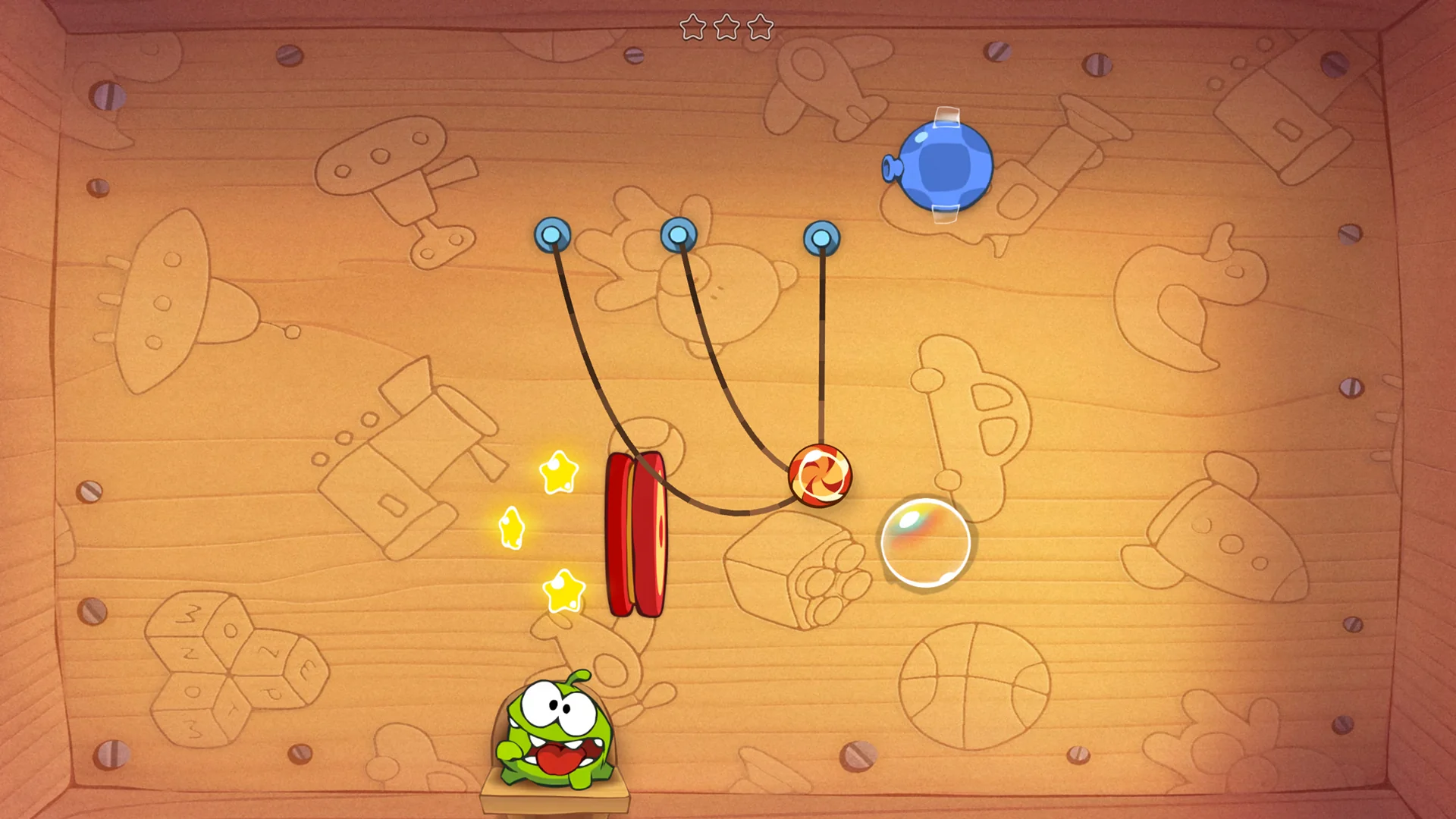 Cut the Rope Om Nom candy delivery puzzle