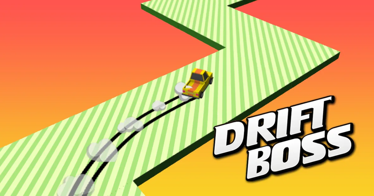 Drift Boss high-score run with coins on the elevated winding road