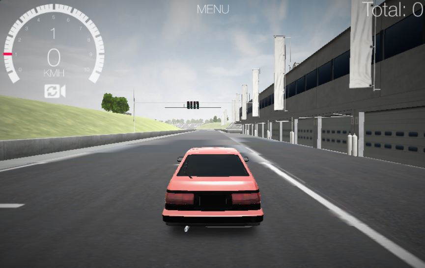 Drift Hunters car holding a long drift angle on mountain circuit with multiplier climbing