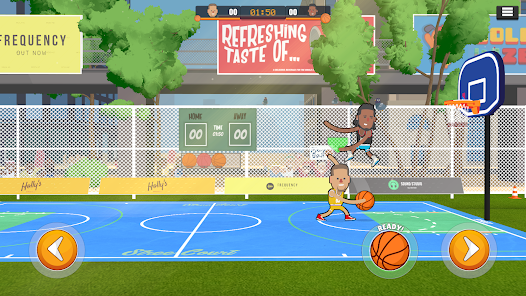 Dunkers 2 two players mid-air competing for a dunk in local multiplayer