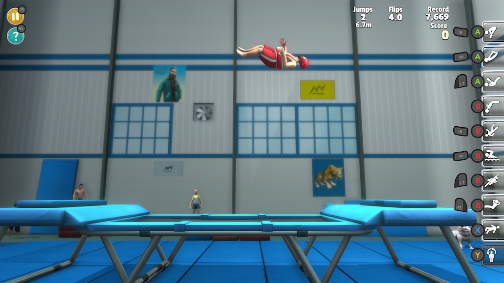 Flip Master trampoline park arena with multiple connected mats