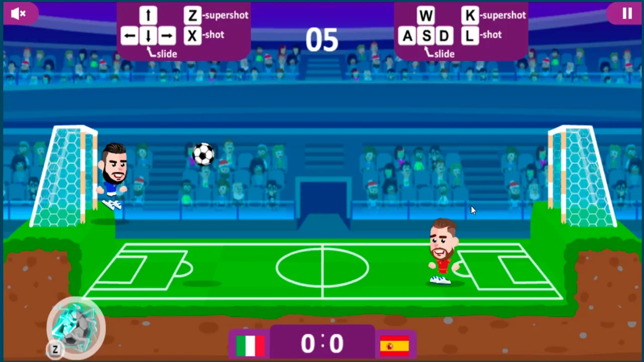 Football Masters gameplay showing slide tackle and aerial duel