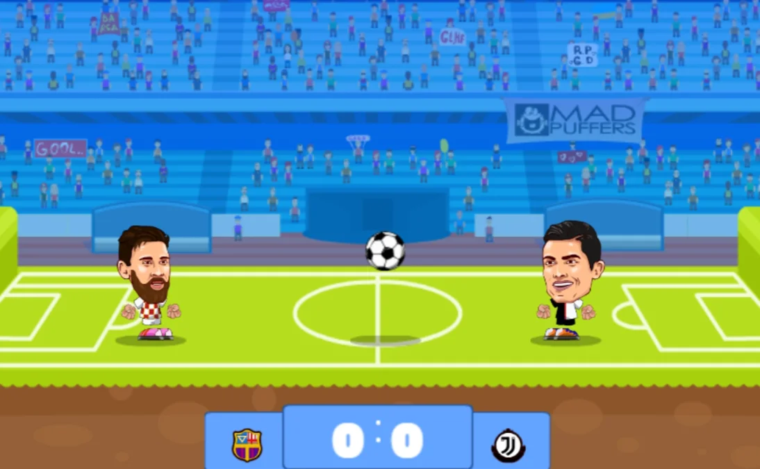 Football Masters bobblehead duel with power shot moment