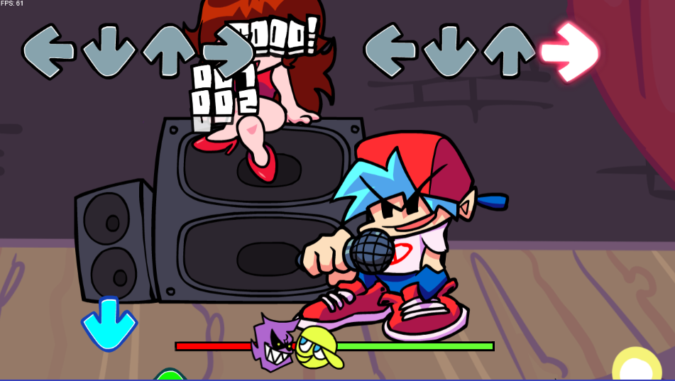 Friday Night Funkin' story mode week selection with arrows on screen