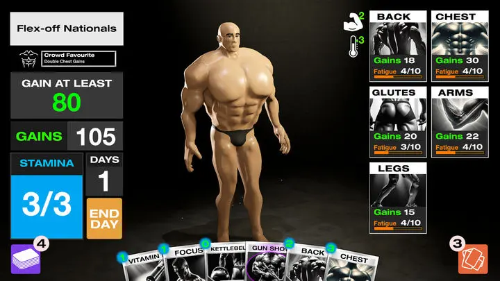 A bodybuilding competition stage in Get Yoked