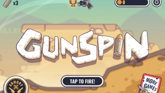 Gun Spin upgrade phase showing recoil power and ammo decisions