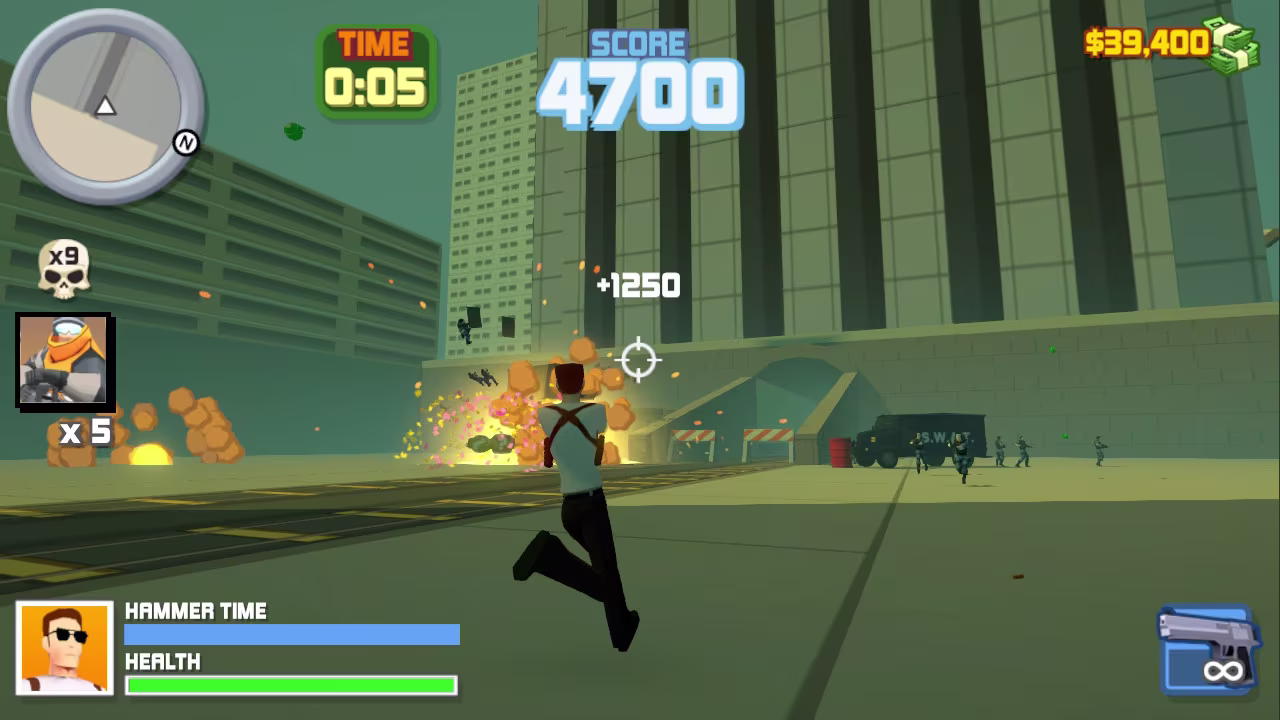 Third-person combat in the streets in Hammer 2: Reloaded