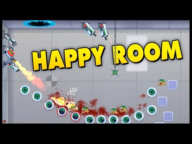 Happy Room trap setup creating chained knockback and damage loops