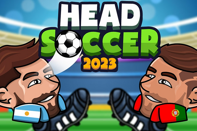 Head Soccer 2023 gameplay with characters headbutting the ball in exciting football matches