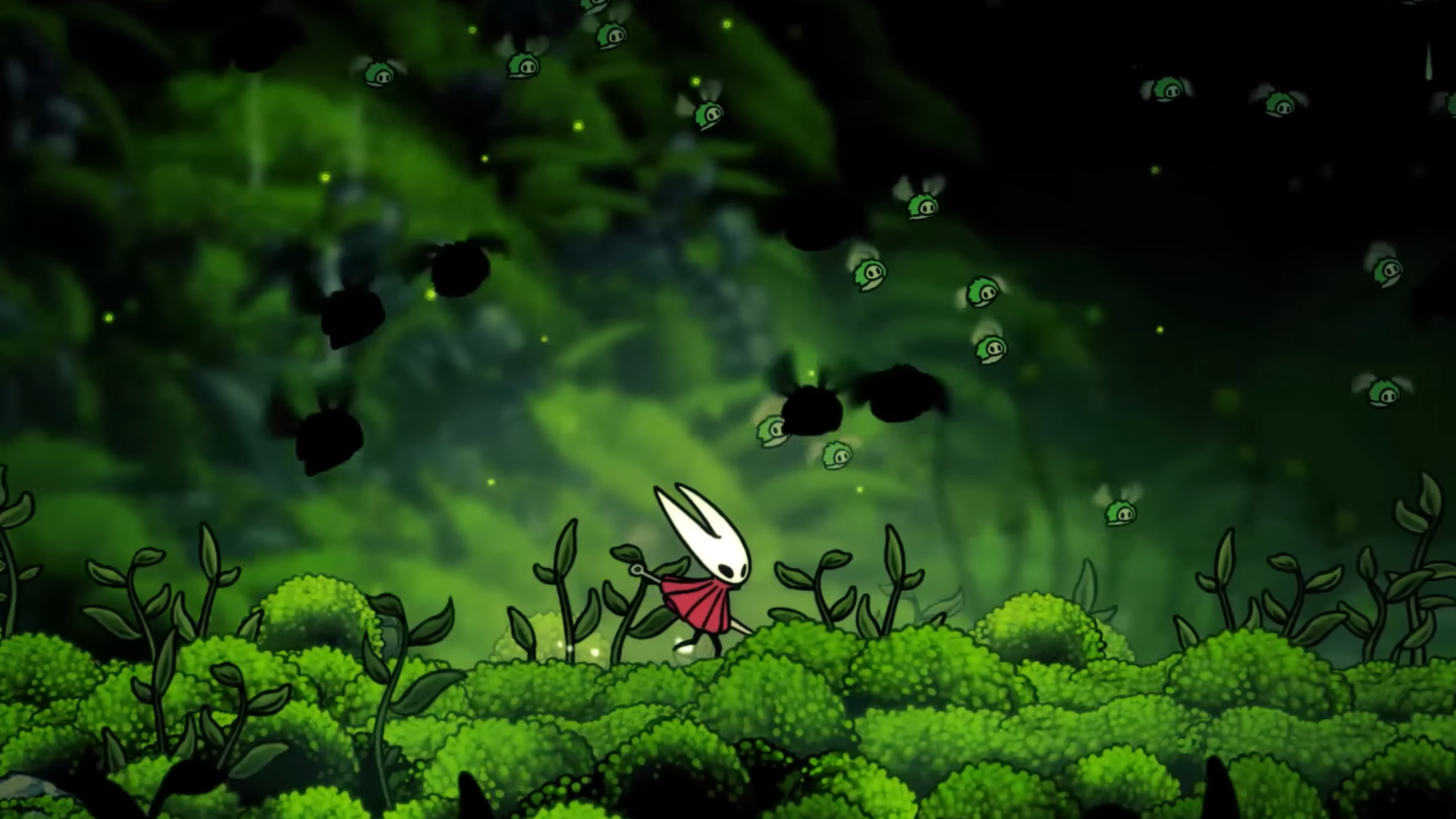 Hornet facing a boss in the Citadel in Hollow Knight: Silksong