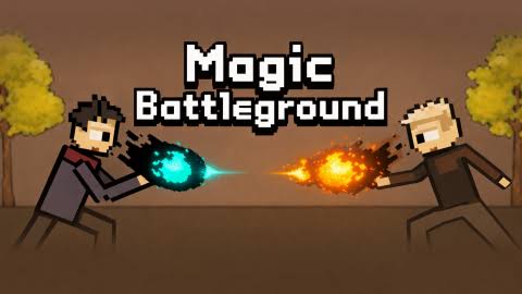 Magic Battleground ragdoll wizards fighting with spells in a magical arena
