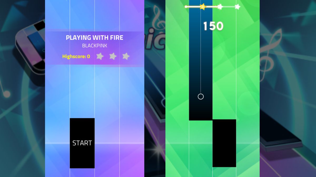 Magic Tiles 3 song list with Sunflower, Dance Monkey and Counting Stars