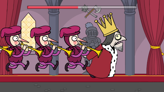 Murder gameplay showing the assassin charging a strike behind the seated king