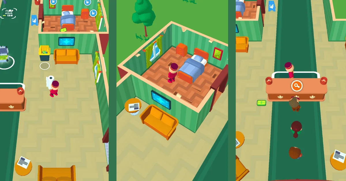 My Perfect Hotel upgraded floors with premium rooms and fully staffed service areas