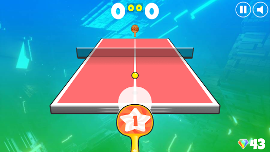 Ping Pong Go table view showing controlled placement and directional shot angles