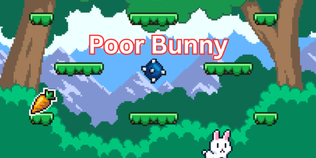 Poor Bunny survival run with multiple trap patterns and carrot pickups