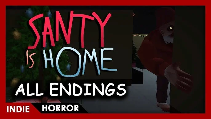 Santy Is Home player sneaking through a decorated room while avoiding enemy patrol