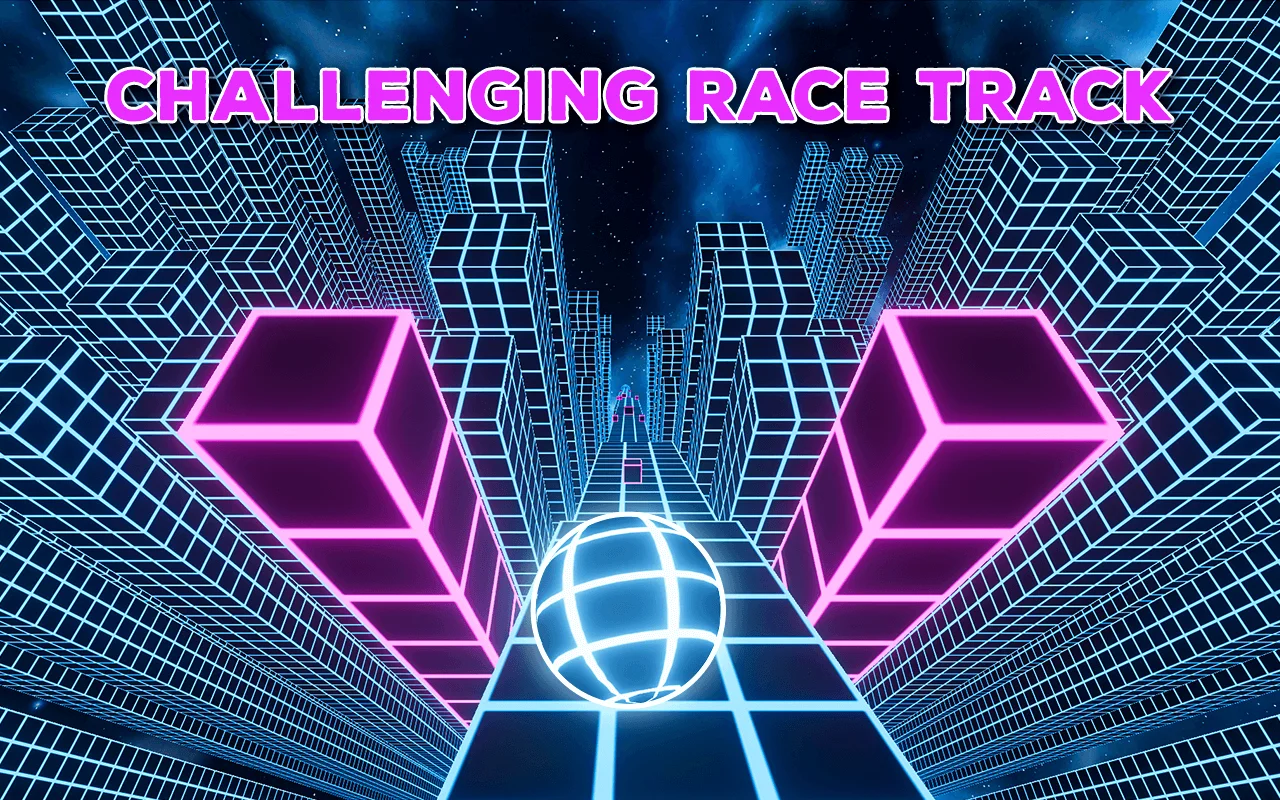 Slope 3 high-speed neon track with tight turns and obstacle lanes