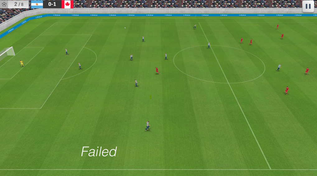 Soccer REAL match with players spread across the pitch during an attack