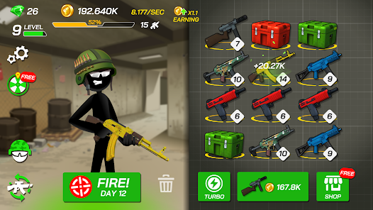 Stick Merge action phase with upgraded weapons firing at targets