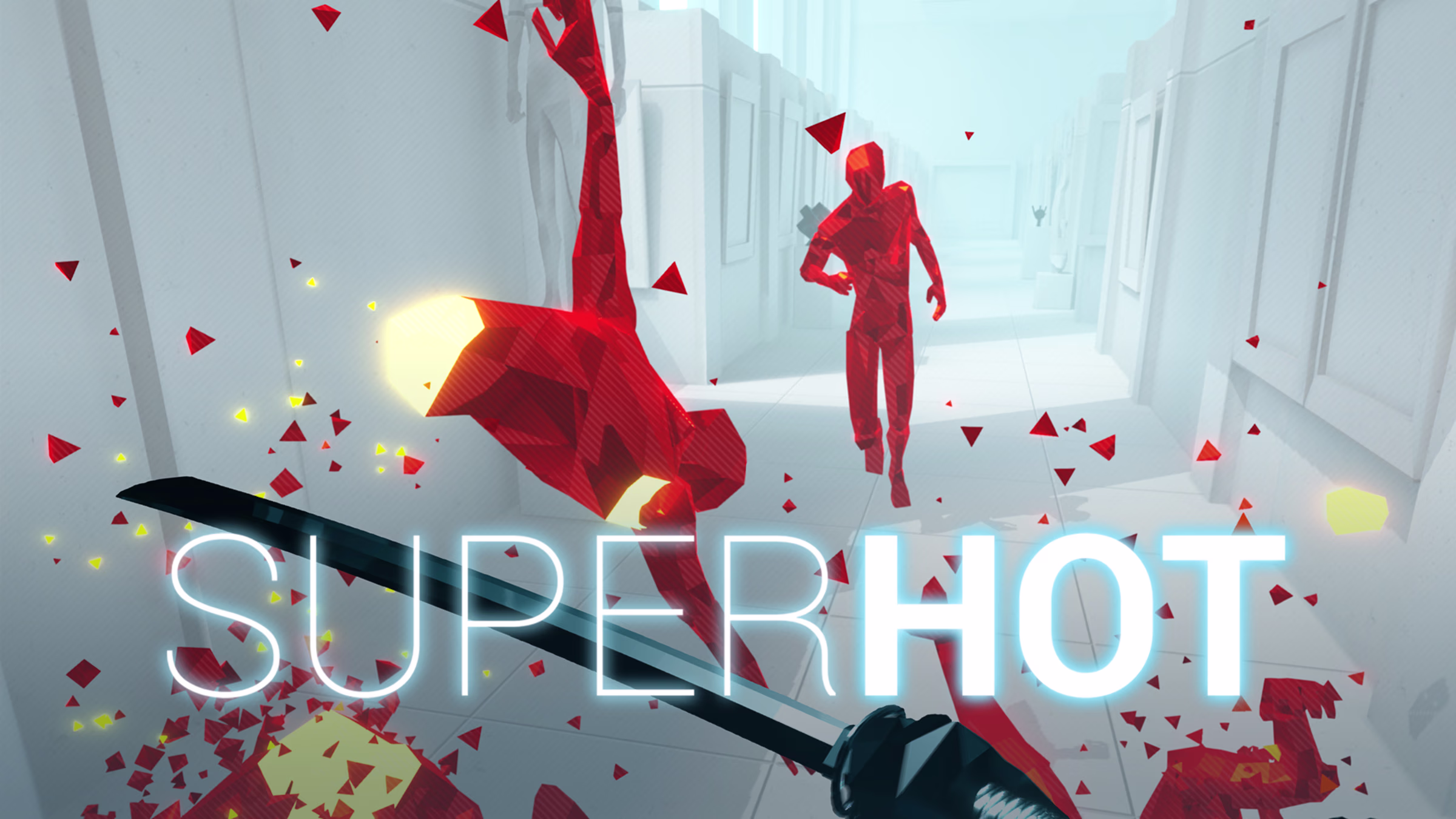 Superhot minimalist arena with player lining up a precision takedown