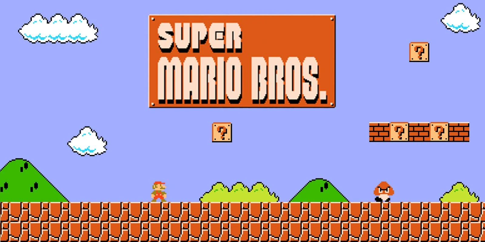 Super Mario side-scrolling stage with enemies, platforms, and timing-based jumps