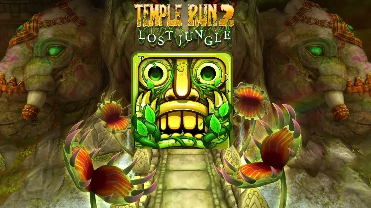 Temple Run 2 high-speed obstacle path with turns and jump timing