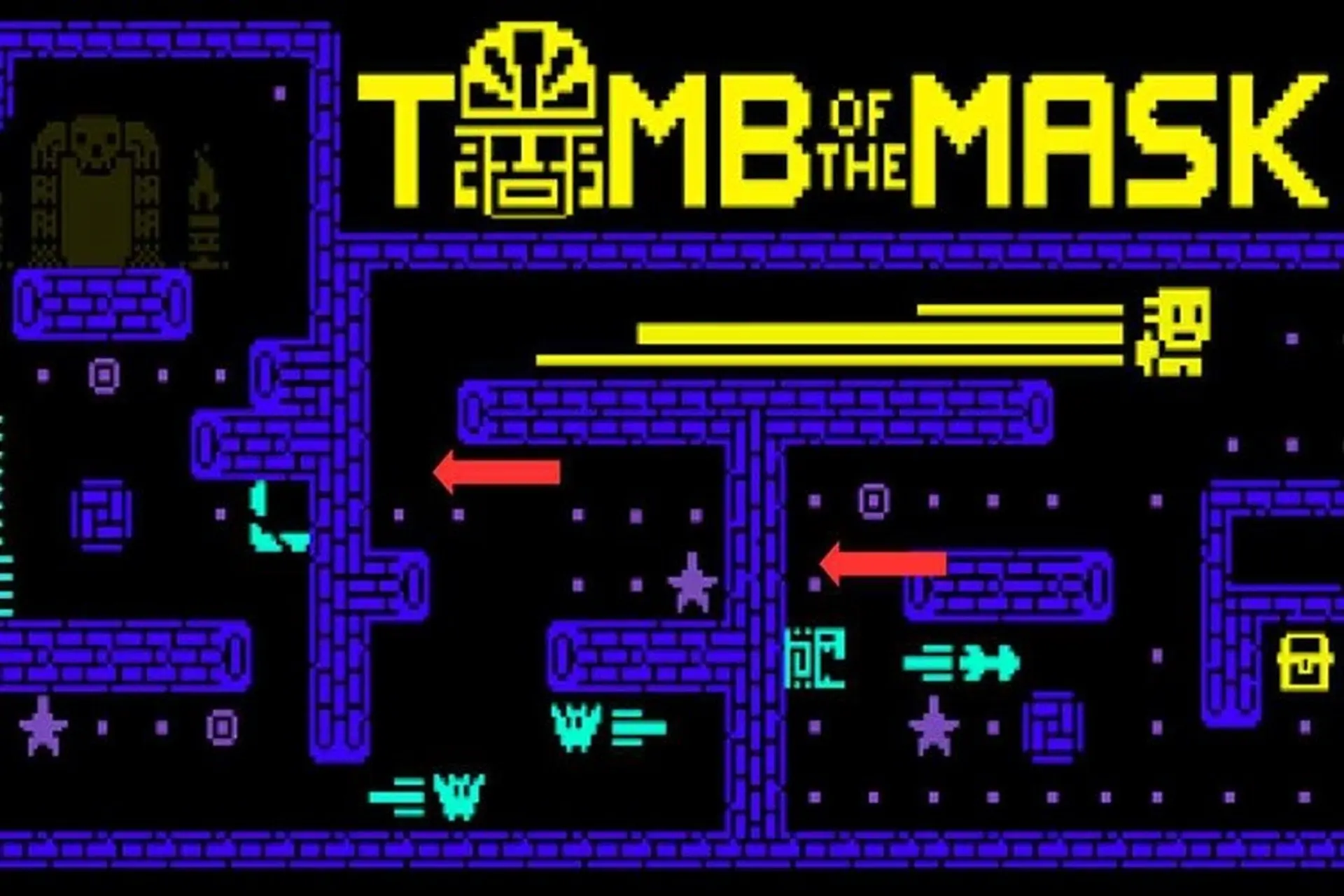 Tomb of the Mask player routing through coin paths at high speed