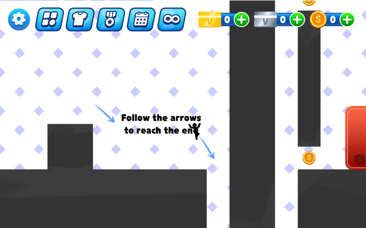 Vex 8 stickman navigating trap-heavy platforming section with wall run mechanics