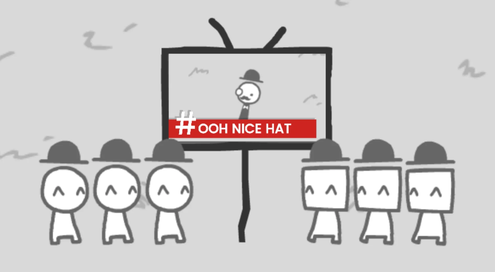 We Become What We Behold news cycle feedback showing crowd division escalation